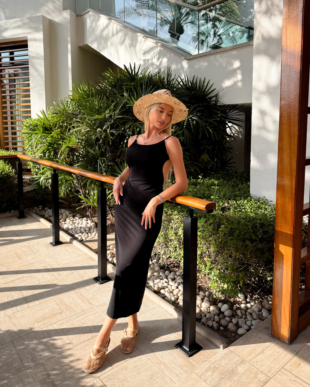 Black midi dress