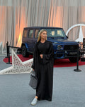 Black satin set Dress & Abaya