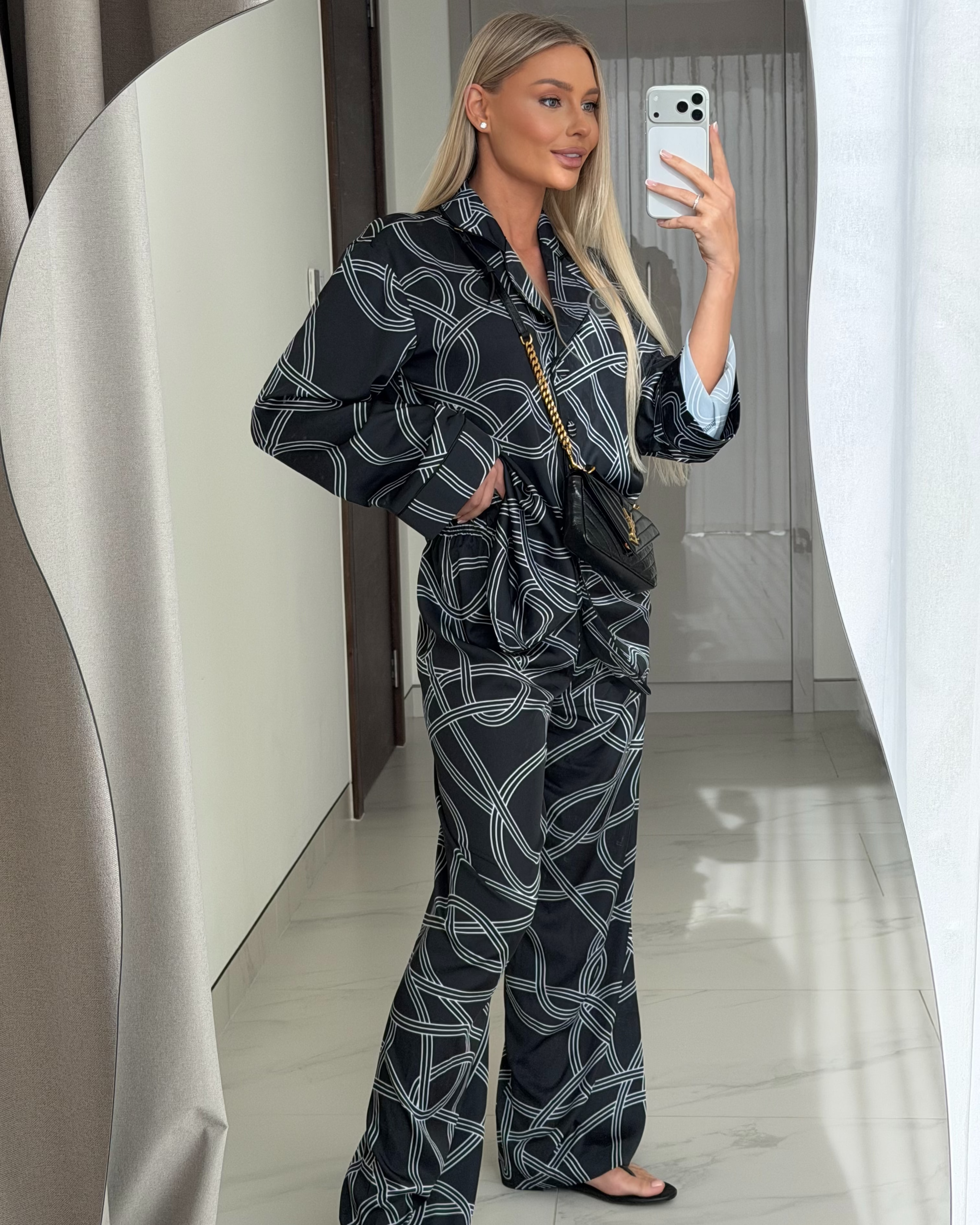 Black satin set